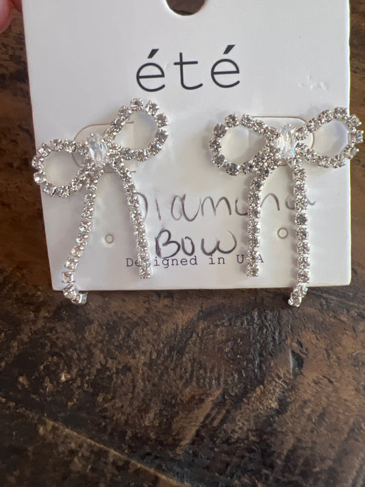Diamond Bow Earrings