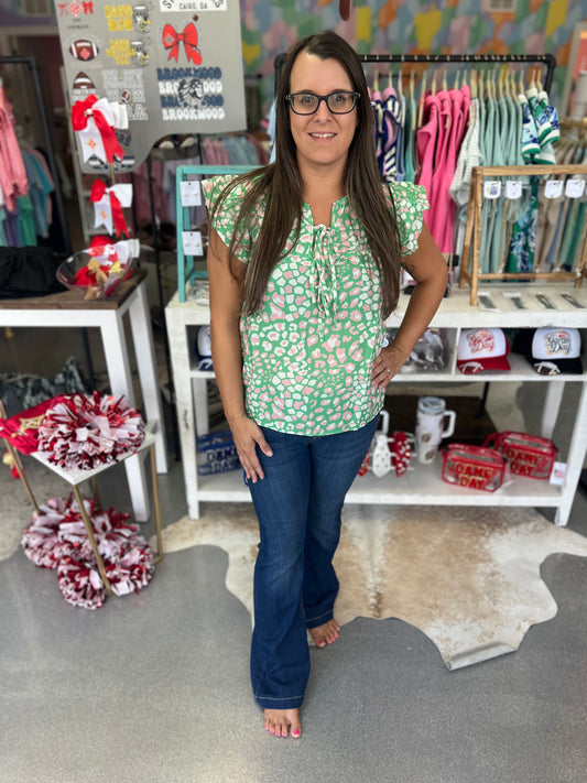 Green Cheetah Top