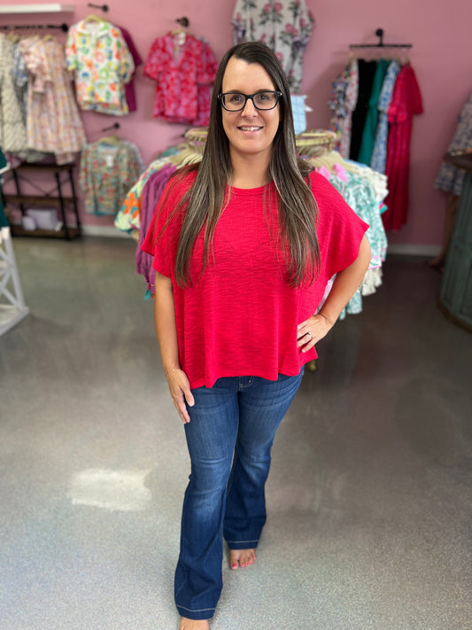 Soft Knit Top Red