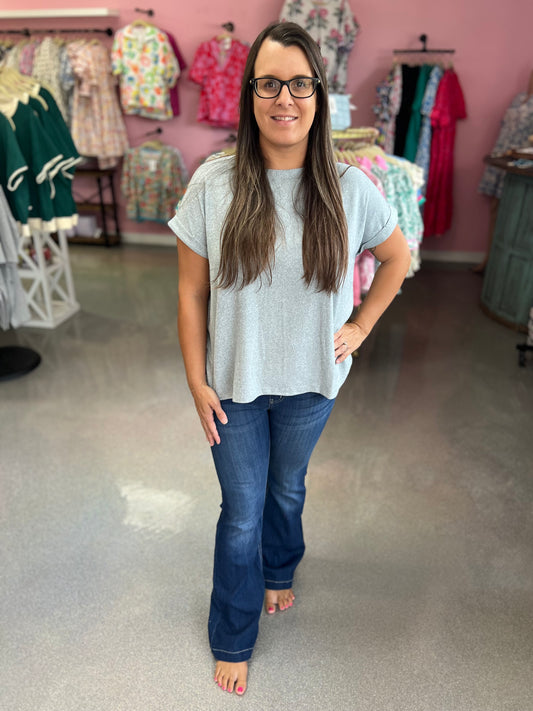 Melange Top Ash Blue
