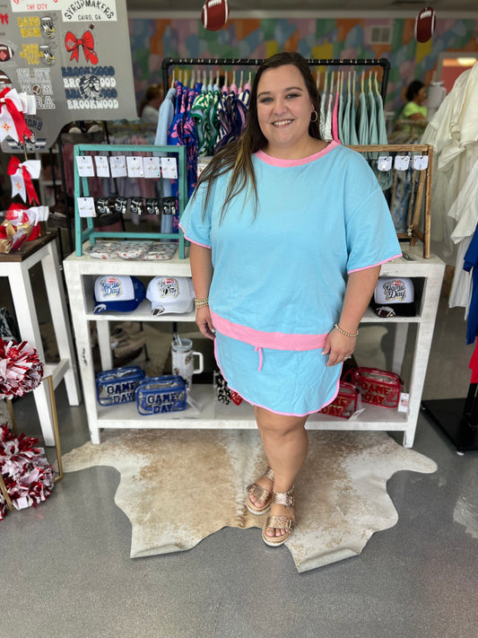 Turquoise Skirt Set