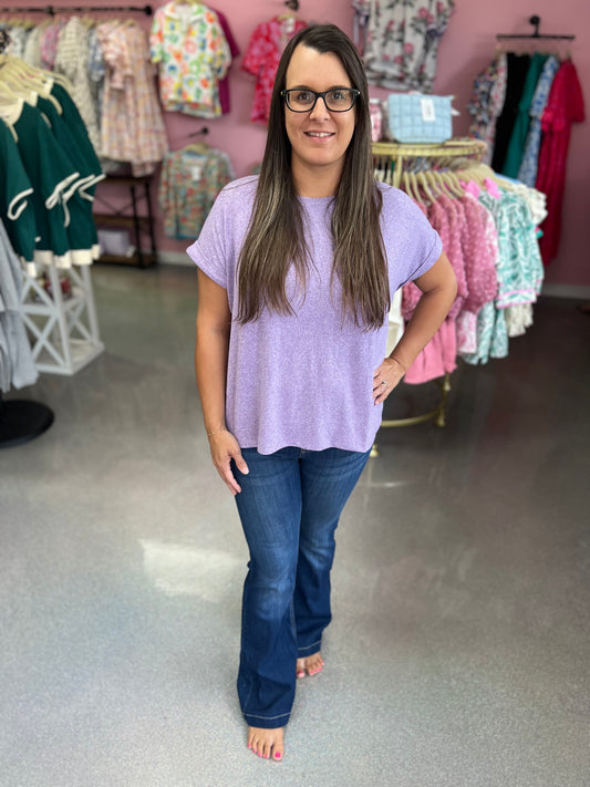 Melange Top Lavender