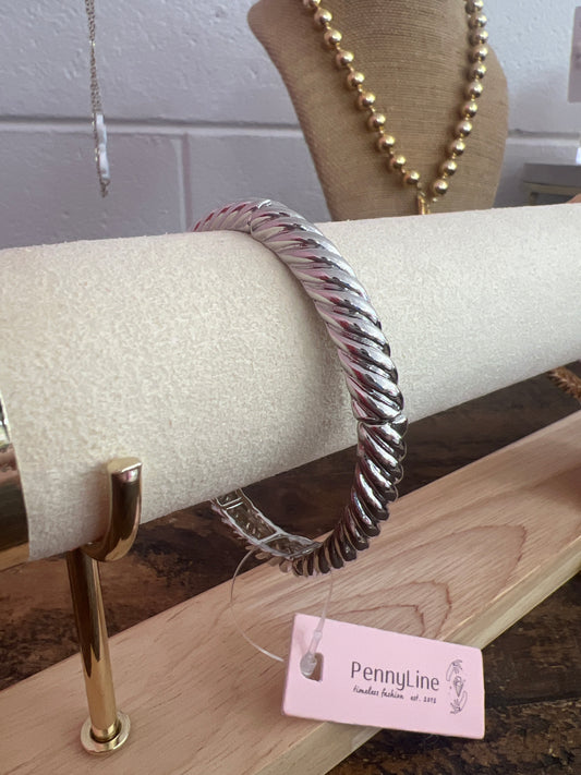 Silver twist bracelet
