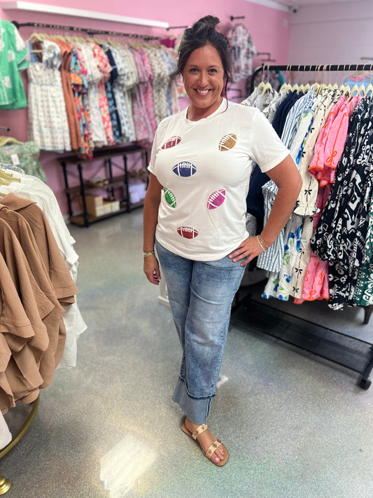 Colorful Football Tee