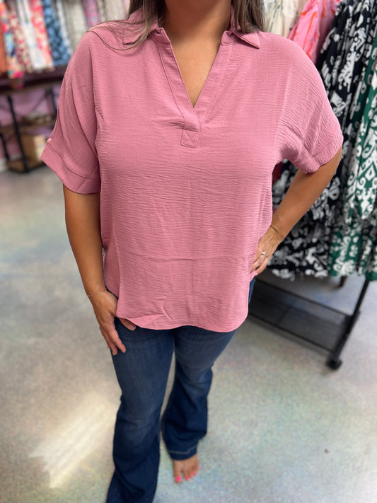Woven Top Rose