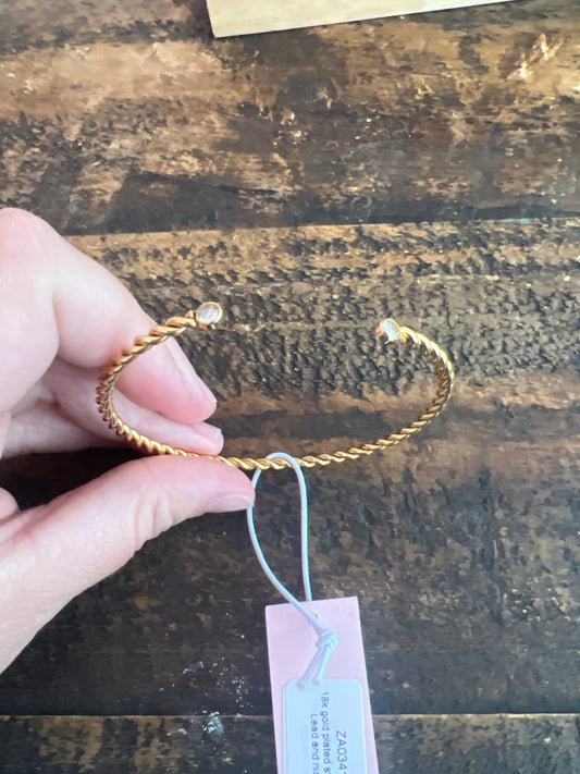 Twist diamond cuff bracelet